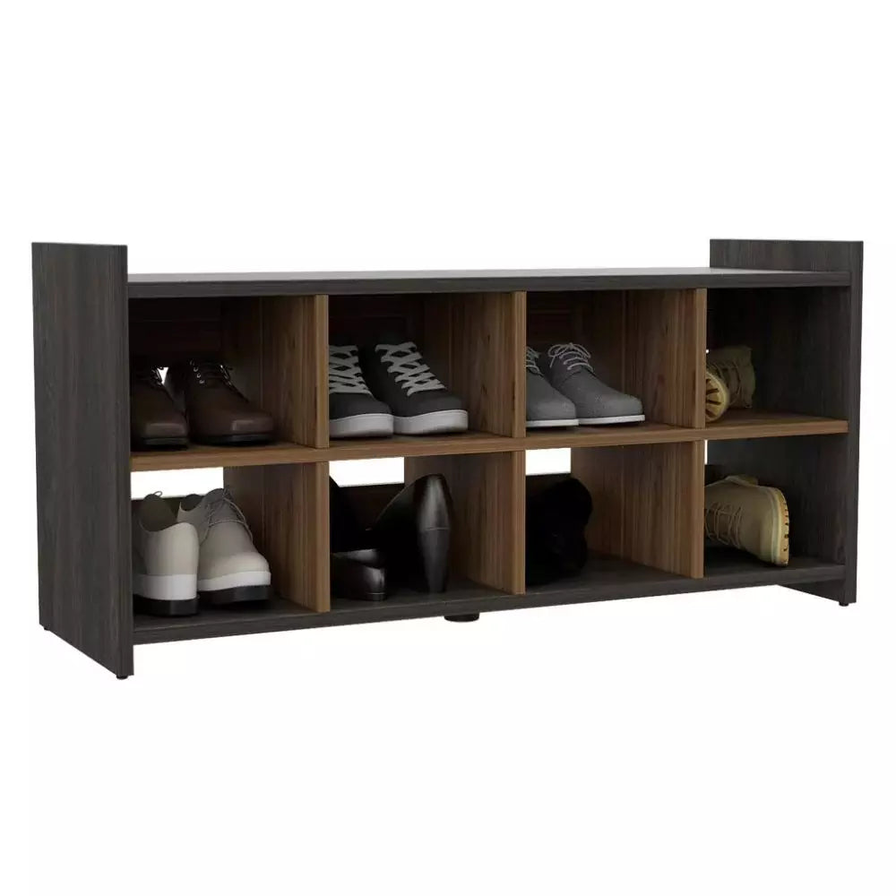 Shoe Rack Augusta, Eight Shoe Capacity, Mahogany Finish