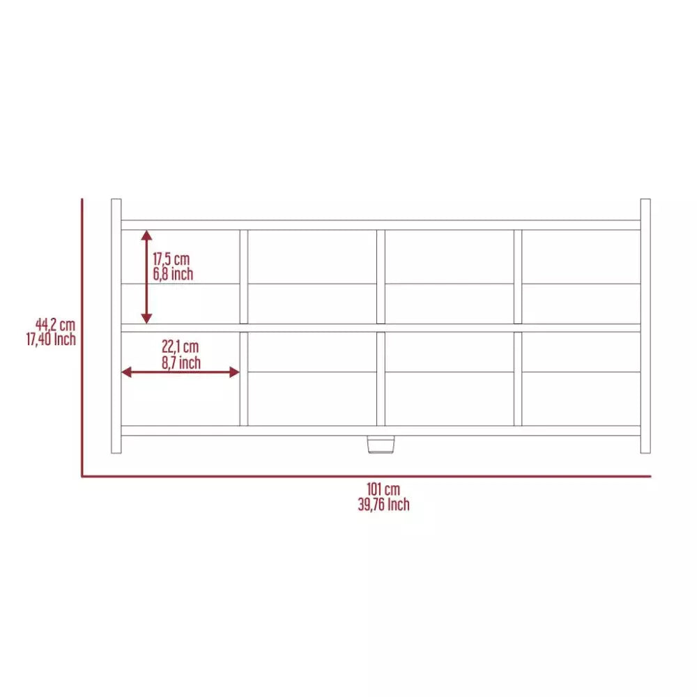 Shoe Rack Augusta, Eight Shoe Capacity, Mahogany Finish