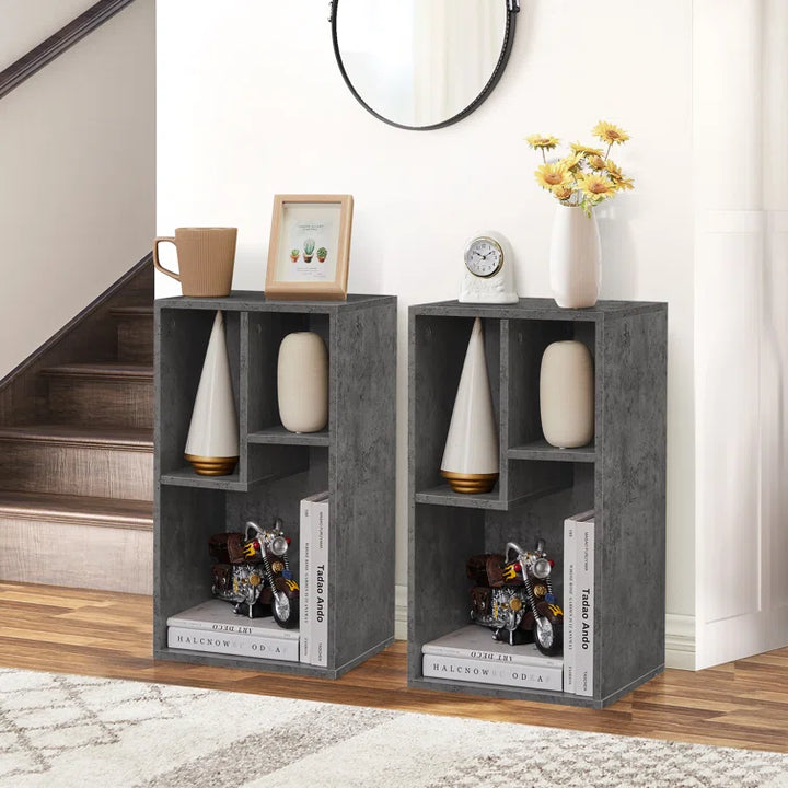 Set of 2 Small Modern Bookcases