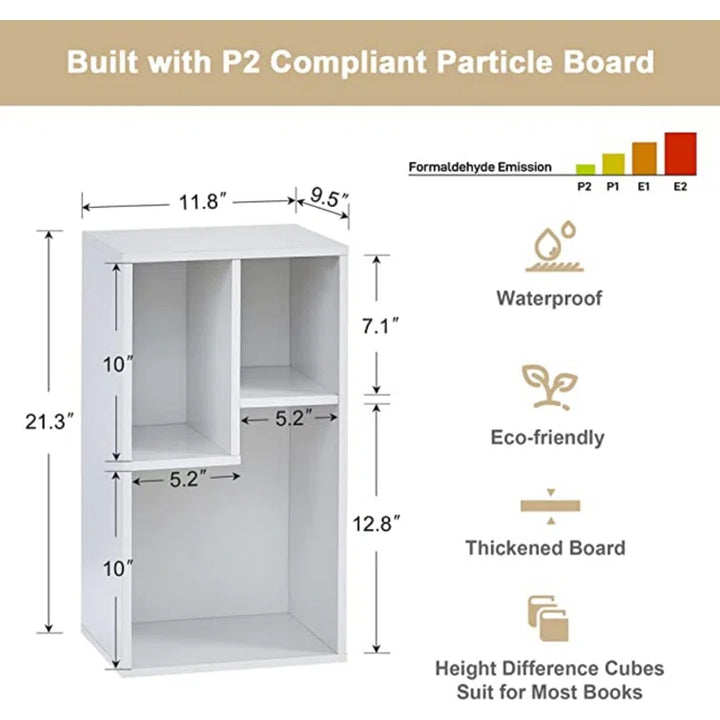 Set of 2 Small Modern Bookcases