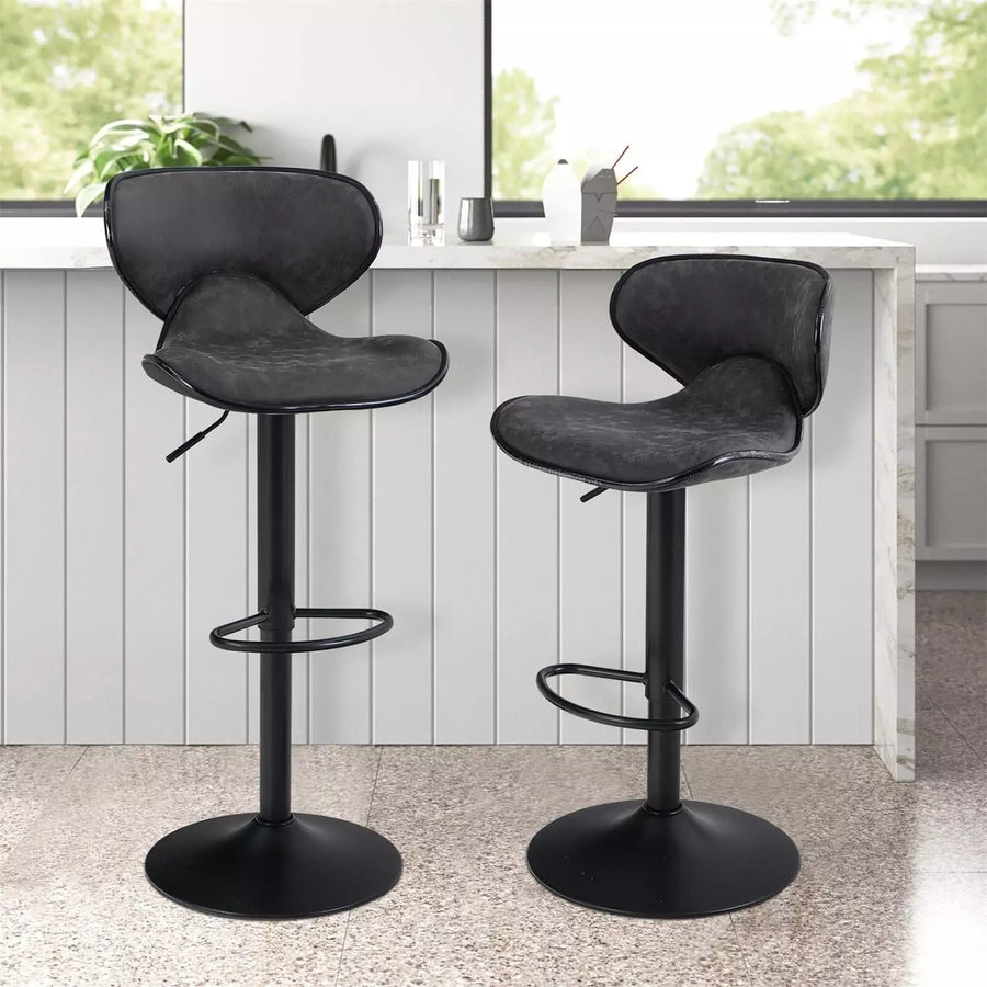 Swivel Bar Stools Set of 2 Adjustable Counter Height Bar Stools