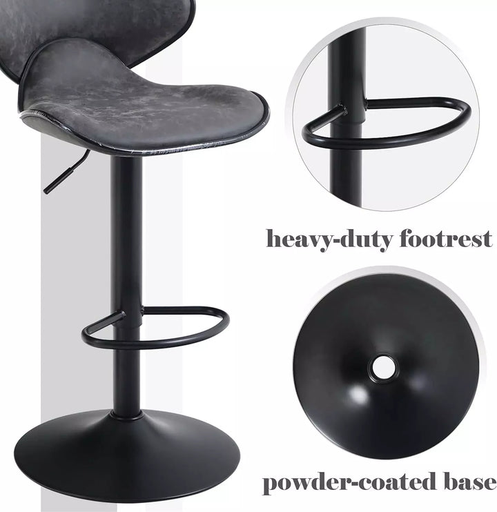 Swivel Bar Stools Set of 2 Adjustable Counter Height Bar Stools