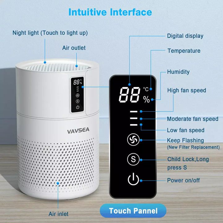 VAVSEA HEPA Air Purifier: Large 600 Sq ft Coverage