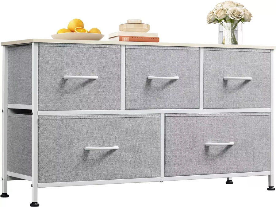 WLIVE Dresser for Bedroom with 5 Drawers, Wide Chest of Drawers