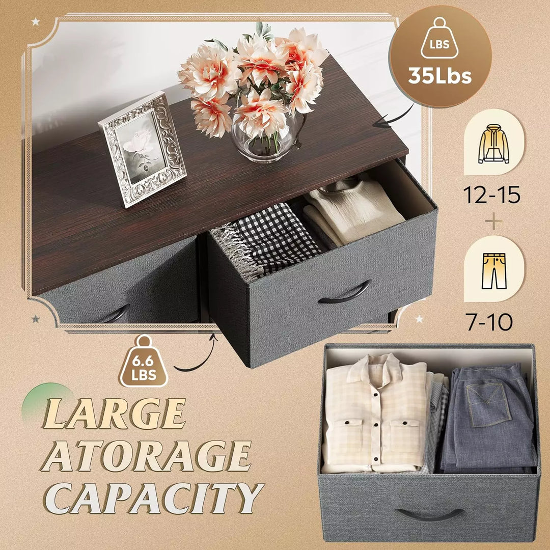 WLIVE Fabric Dresser for Bedroom, Tall Dresser with 8 Drawers