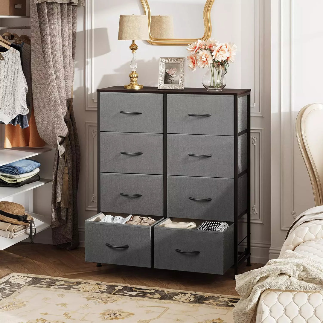 WLIVE Fabric Dresser for Bedroom, Tall Dresser with 8 Drawers