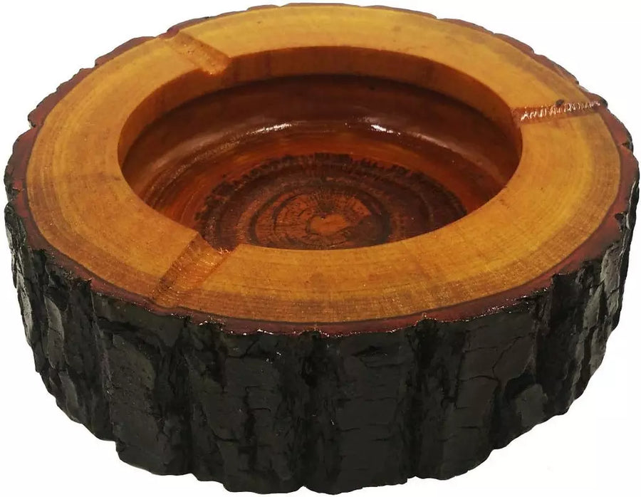 6" Wooden Tabletop Ash Tray, Home or Office Decoration